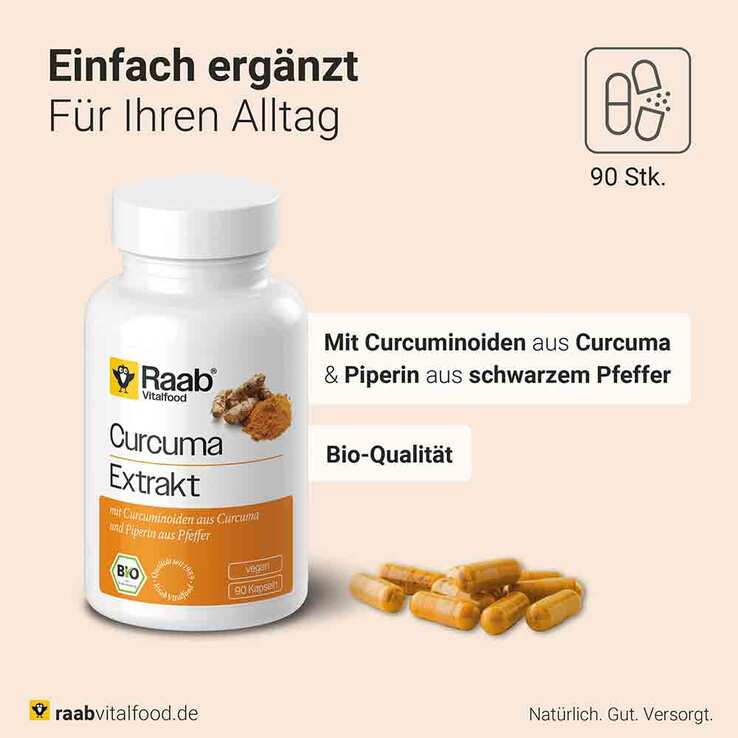 Raab Vitalfood Curcuma Extrakt Bio Kapseln, 90 St