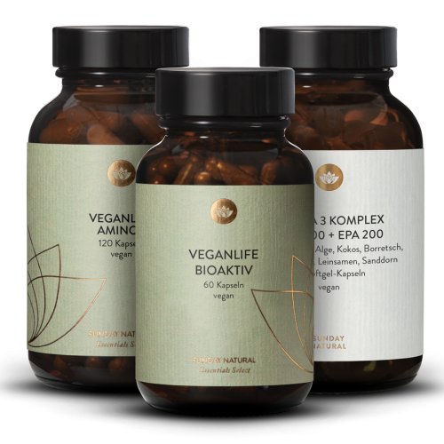 Sunday Natural Products  Veganlife Bioaktiv + Amino+ + Omega 3 Komplex