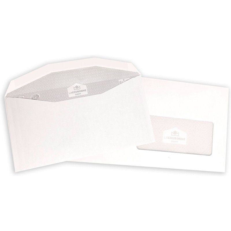 Enveloppe pour mise sous pli automatique La Couronne 80 g/m² avec patte gommée blanche - Boîte de 1000