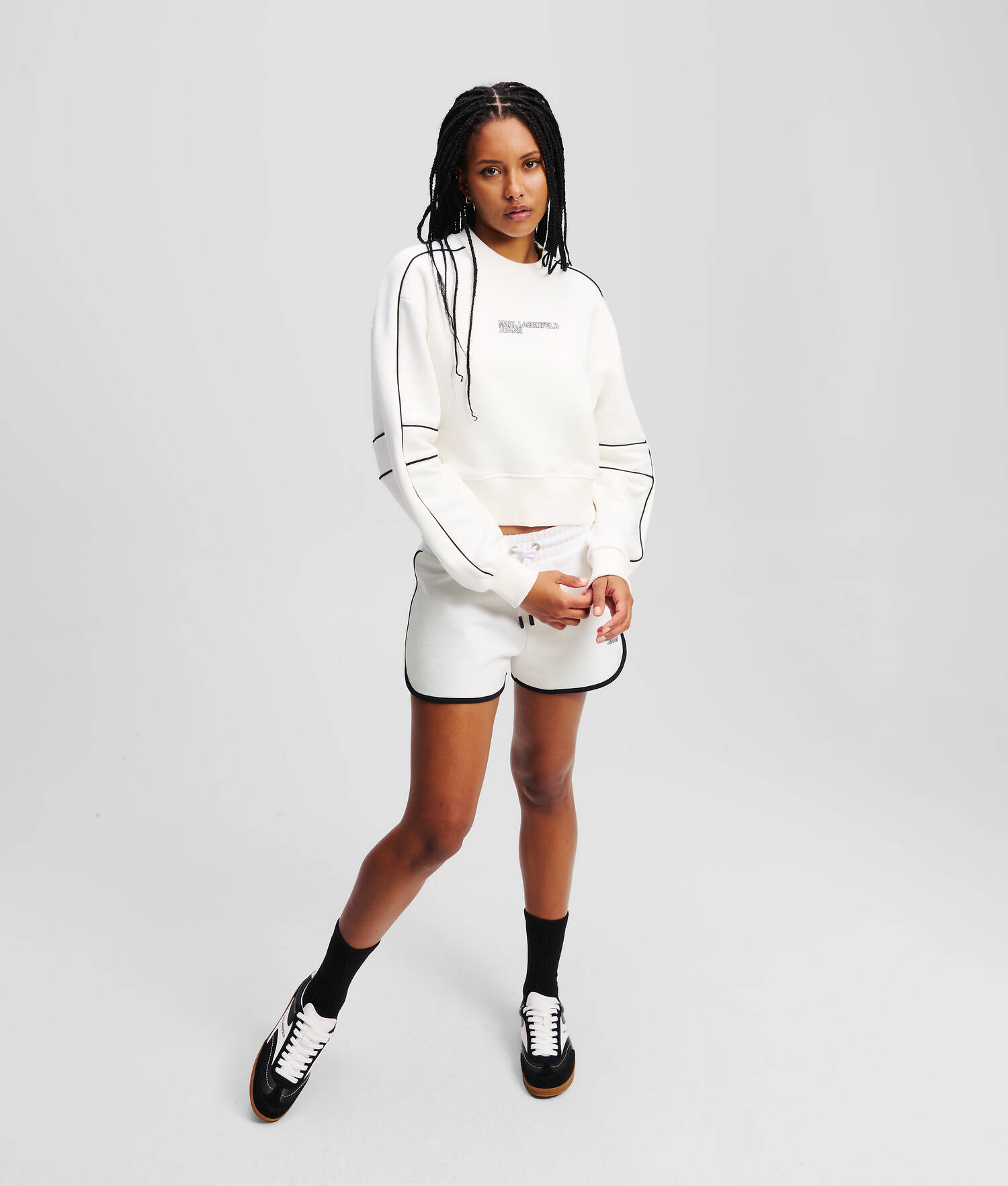 SWEAT-SHIRT CROPPED DÉCONTRACTÉ - Blanc