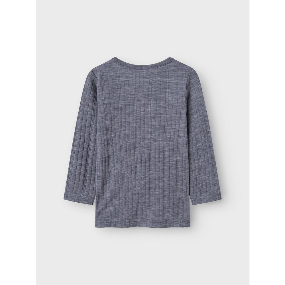 Køb Name It Folkstone Gray Nmmwang Uld Needle Ls Top Solid Noos
