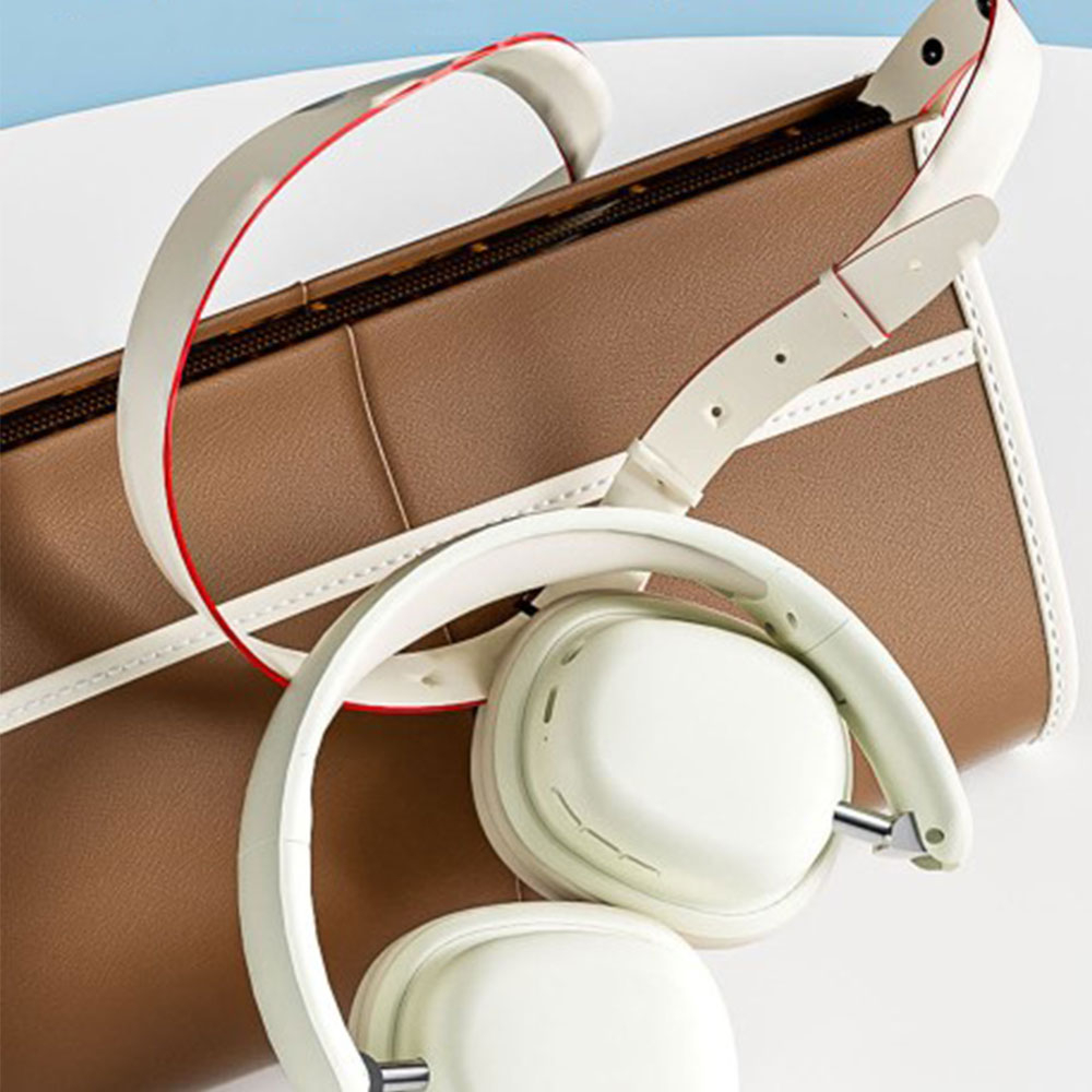 Bluetooth 5.3 Over-Ear Stereo faltbarer Kopfhörer Headset mit 3.5mm Klinken Anschluss / Plug-in Mikrofon - Beige