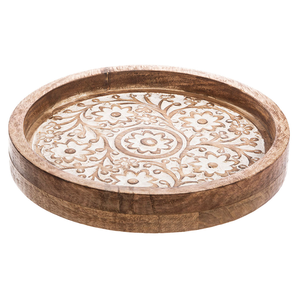Plateau RITUAL bois 25.5x4x25.5cm