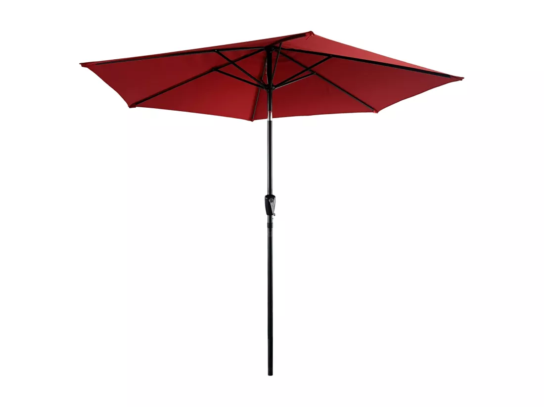 Parasol droit HAPUNA rond 2,70m de diamètre rouge - HAPPY GARDEN