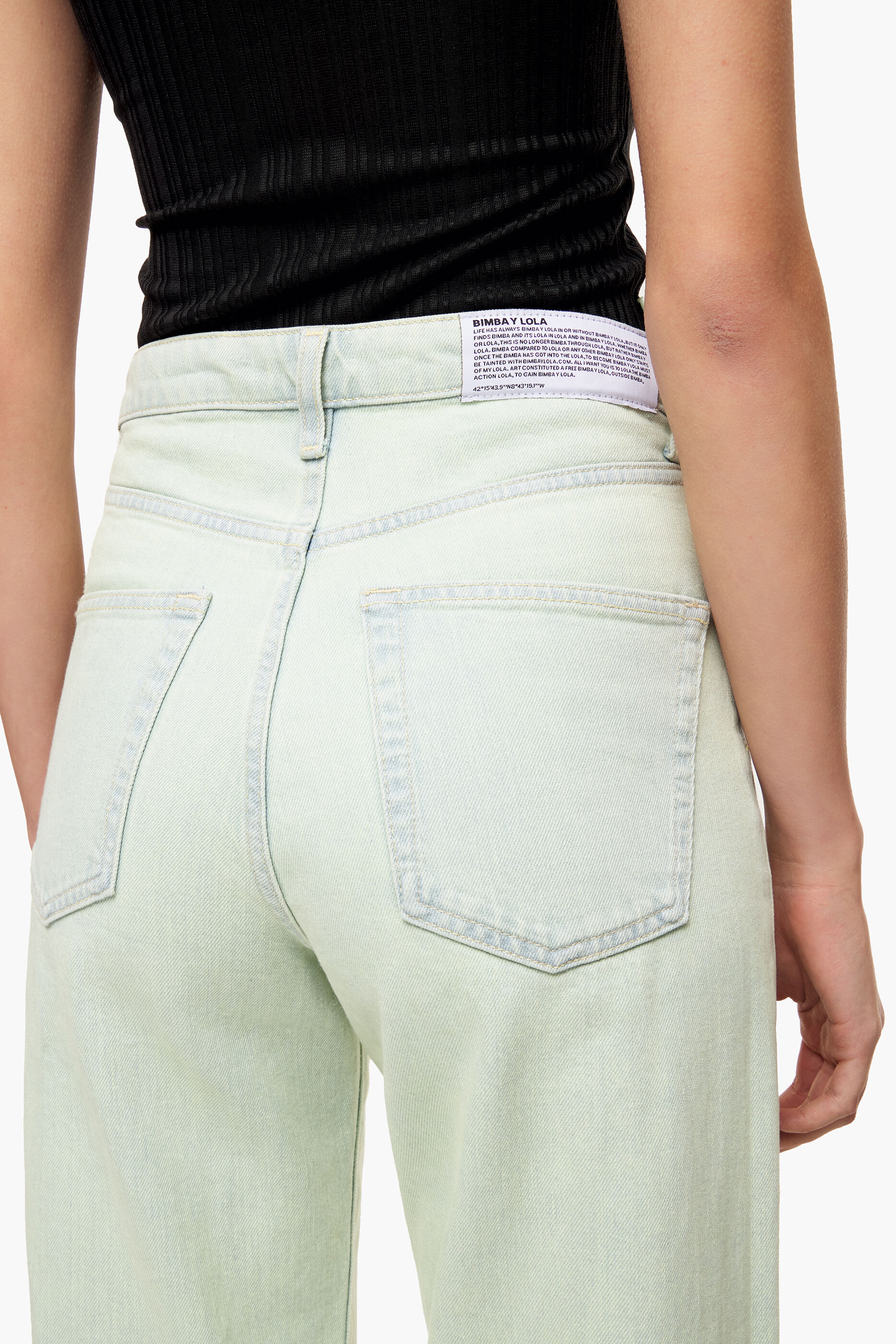 Calça Jeans Reta Cropped - Verde Menta