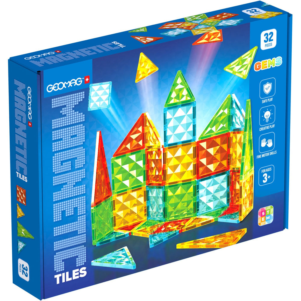 Køb Geomag Magnetic Tiles Gems 32 Pcs