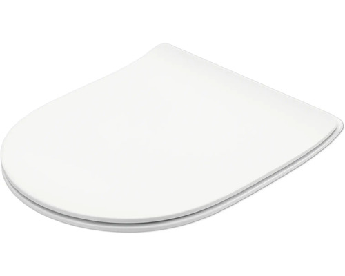 REIKA Mito toiletbril, wit, gepolijste messing scharnieren, met soft-close mechanisme en Quick&Clean.