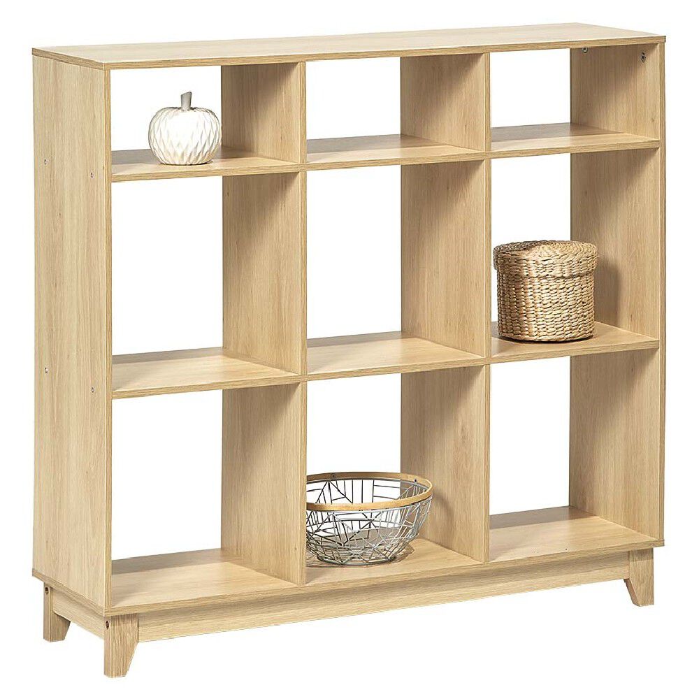 Étagère 9 compartiment bois Dimensions: 102x29,7h96 coul nat
