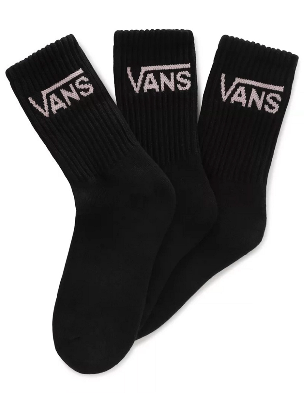Vans Classic Crew 6.5-10 3Pk Socks black/powder pink