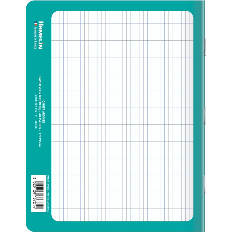 Cahier Ardoise Conquerant Classique Agrafe 170X220 48P 90G Seyes Aqua