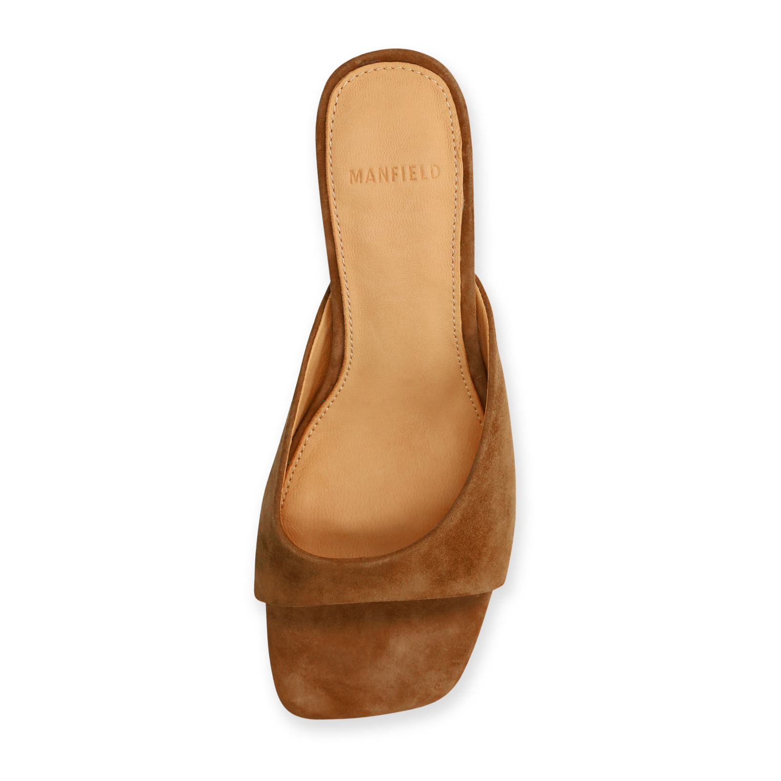 Cognac suède sandalen met hak