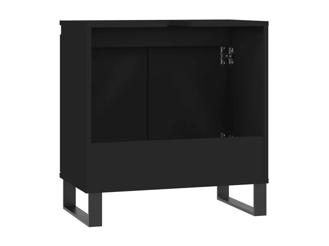 Armoire de salle de bain noir 58x33x60 cm bois d'ingénierie