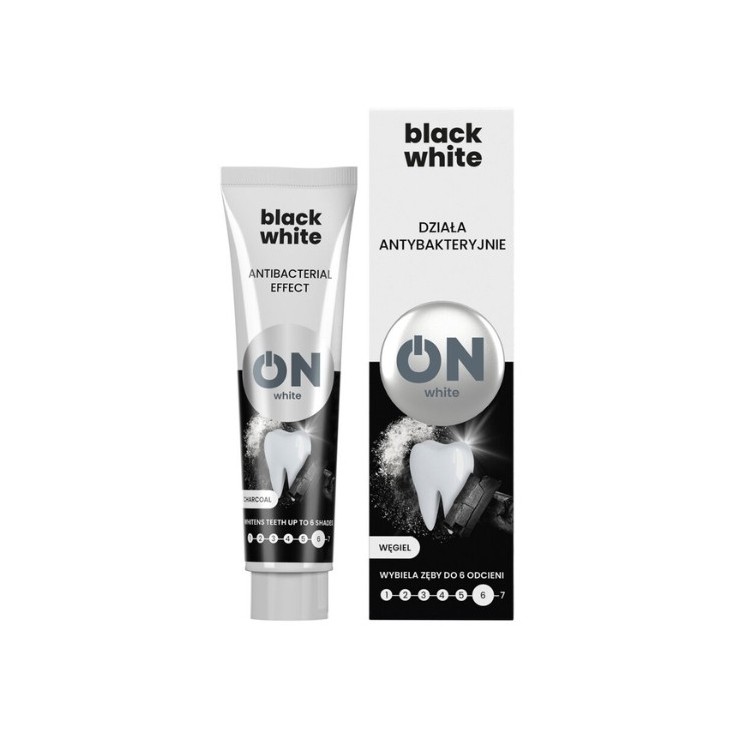 ON WHITE BLACK Aufhellende Zahnpasta mit Aktivkohle 75 ml
