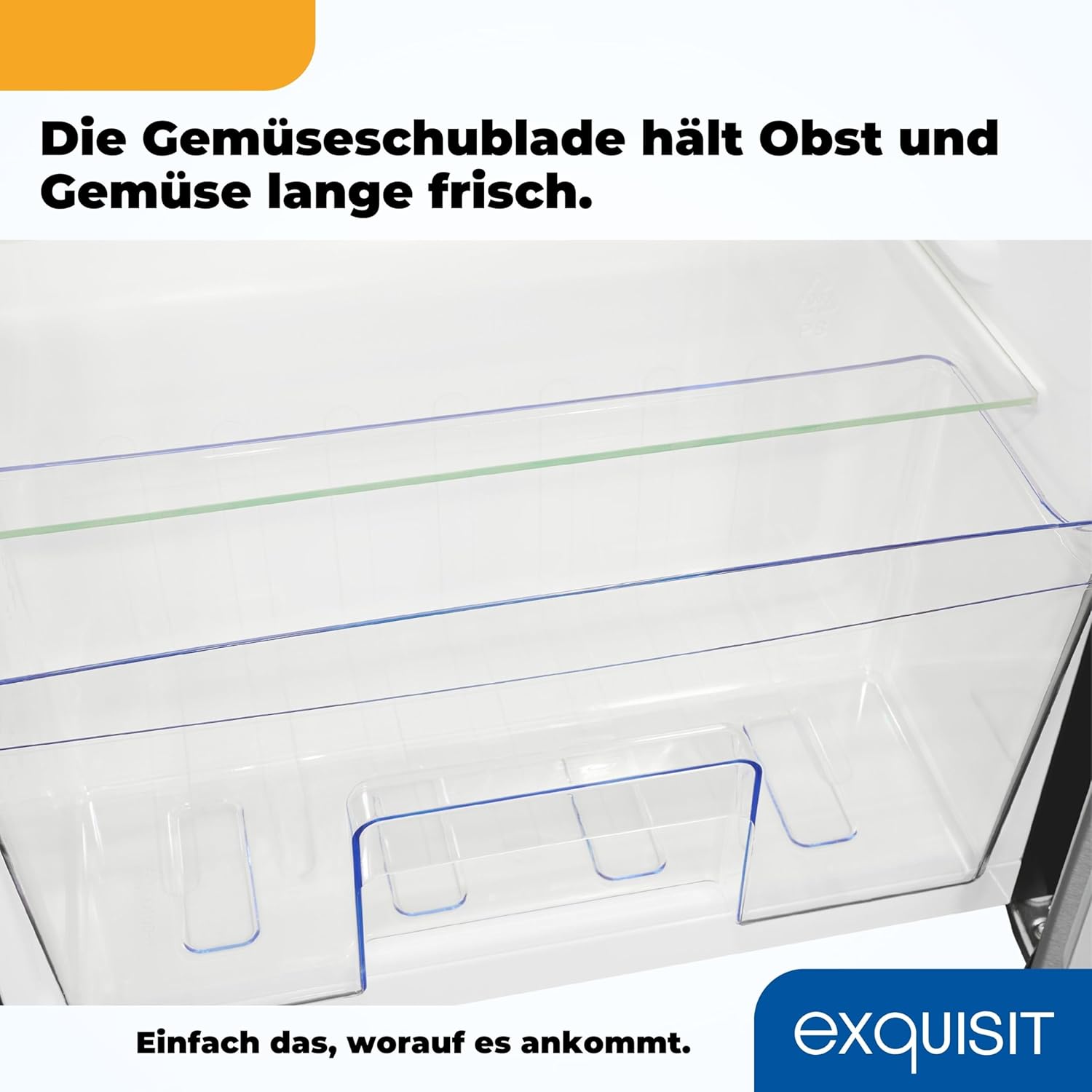 Exquisit Vollraumkühlschrank KS85-V-091E inoxlook | Kühlschrank ohne Gefrierfach freistehend 75 l Nutzinhalt | Edelstahloptik