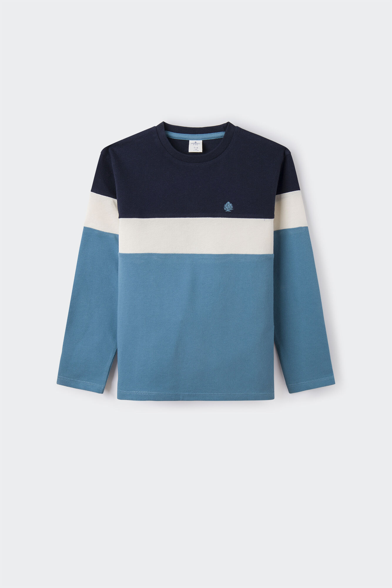 Camiseta infantil com blocos de cores