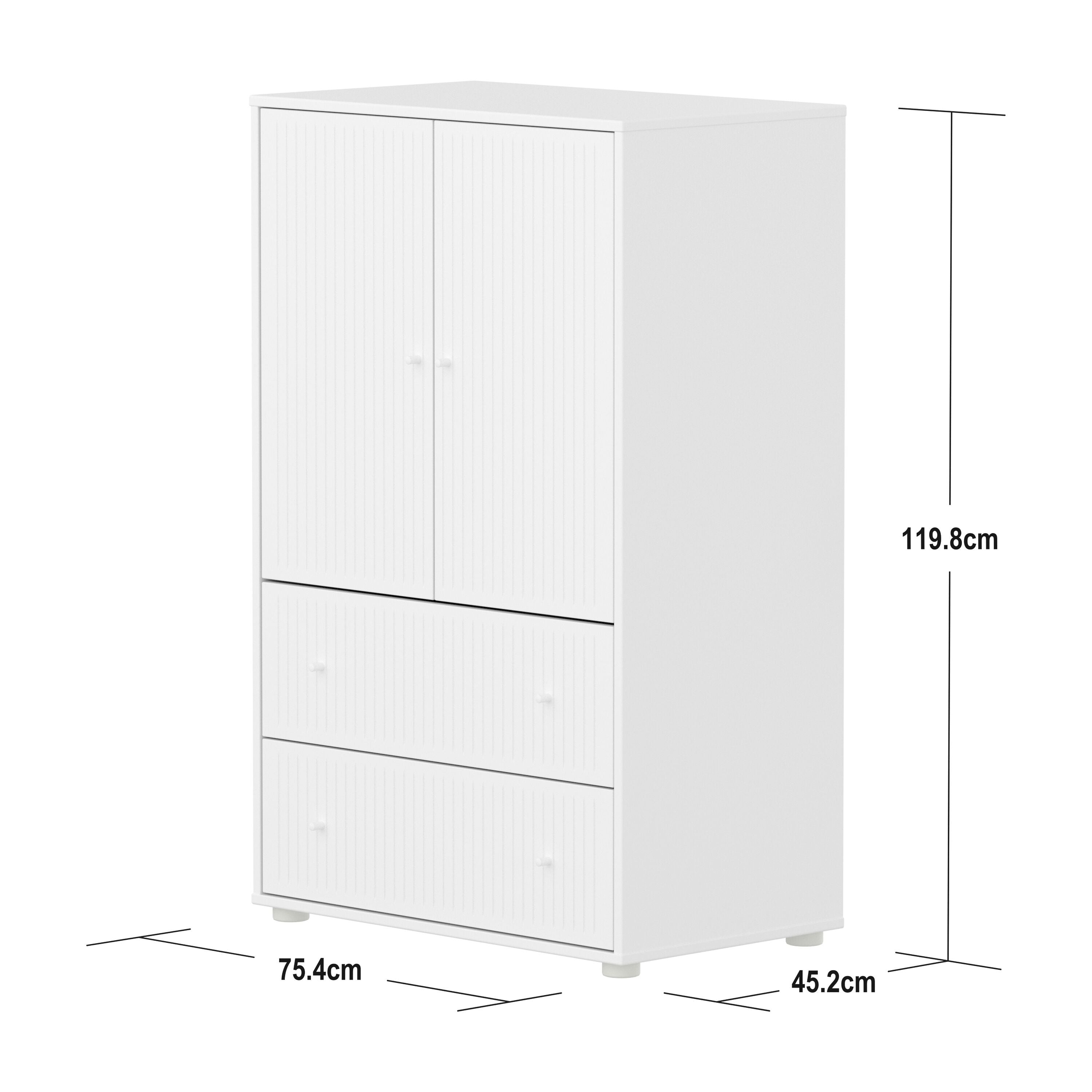 Flexa SAGA Schrank - Weiss / B: 75.0 cm x T: 45.0 cm x H: 120.0 cm