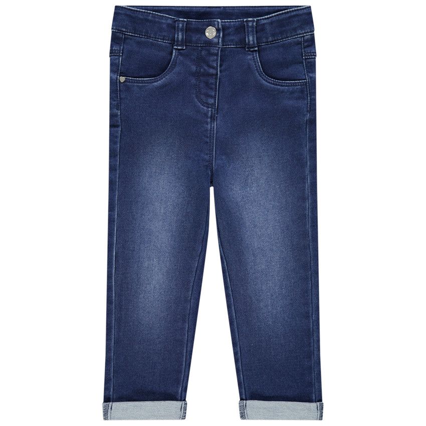 Jean effet used à poches forme chat - Bleu moyen