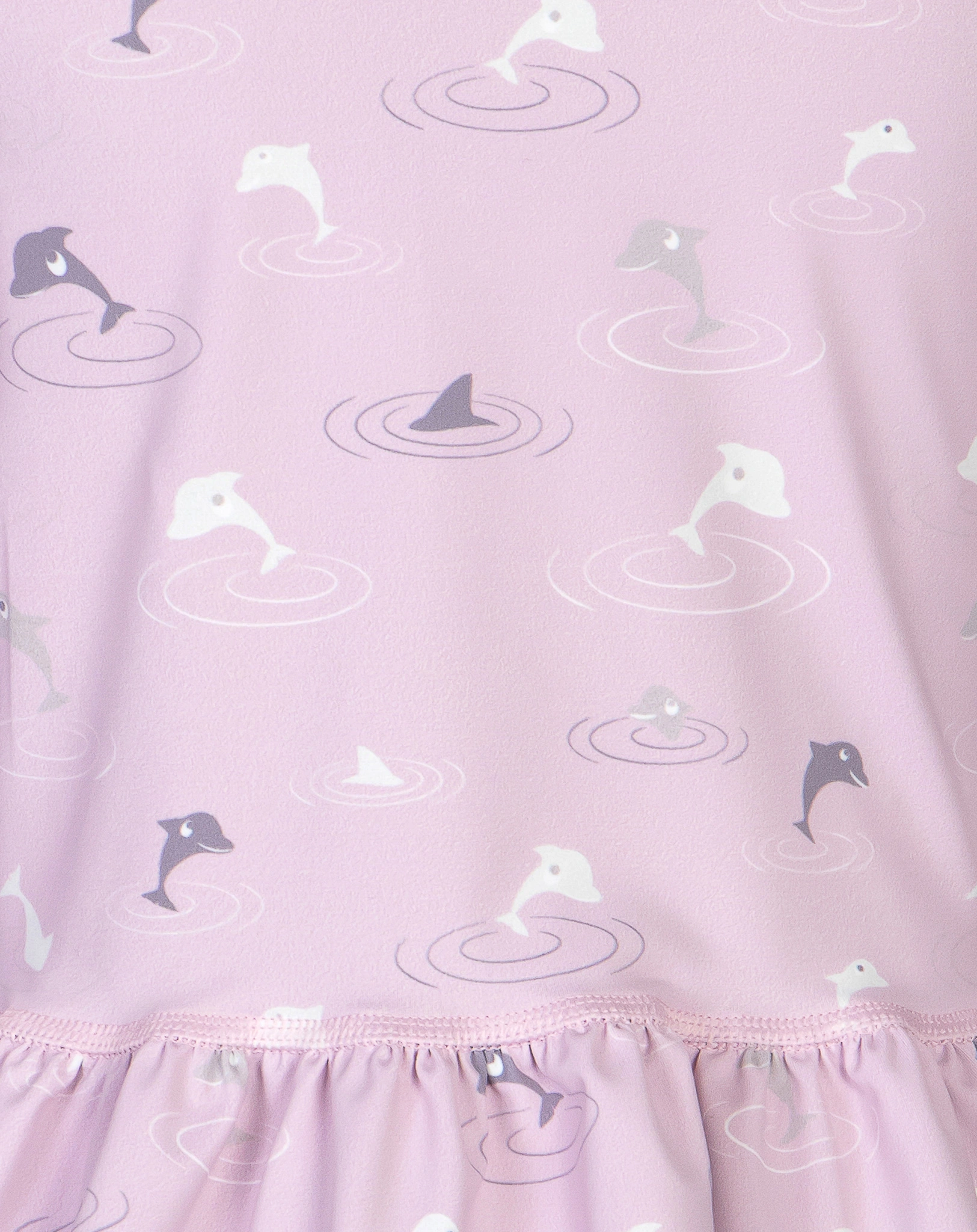 Badeshirt lang DOLPHINS in rosa