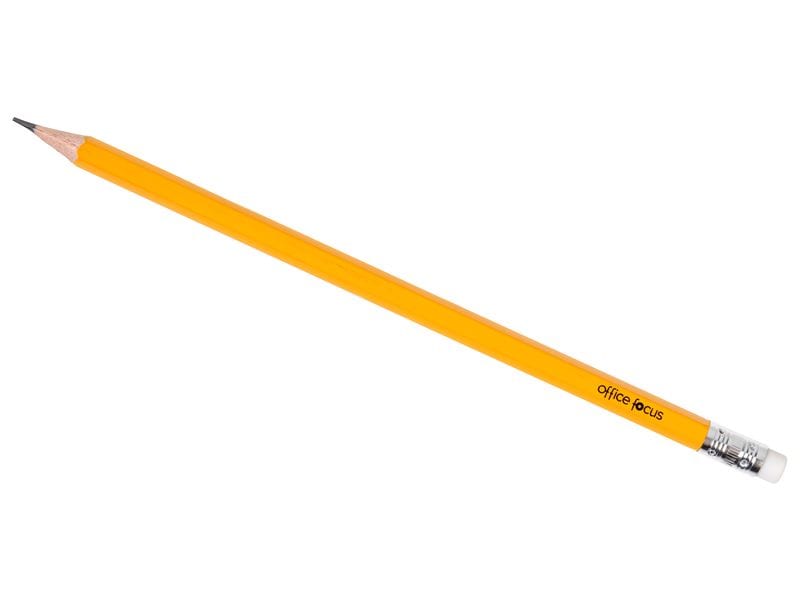 office focus Bleistift Office Focus mit Radiergummi 12 Stüc HB-Bleistift mit bruchfester Mine und Radiergummi
