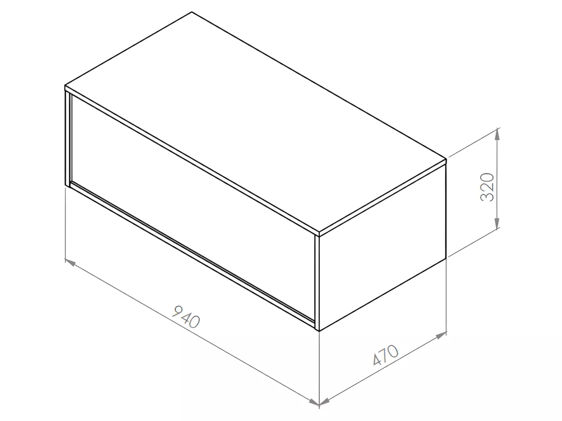 Meuble de salle de bain suspendu naturel clair avec vasque carrée - 1 tiroir et 2 niches - 94 cm - TEANA II