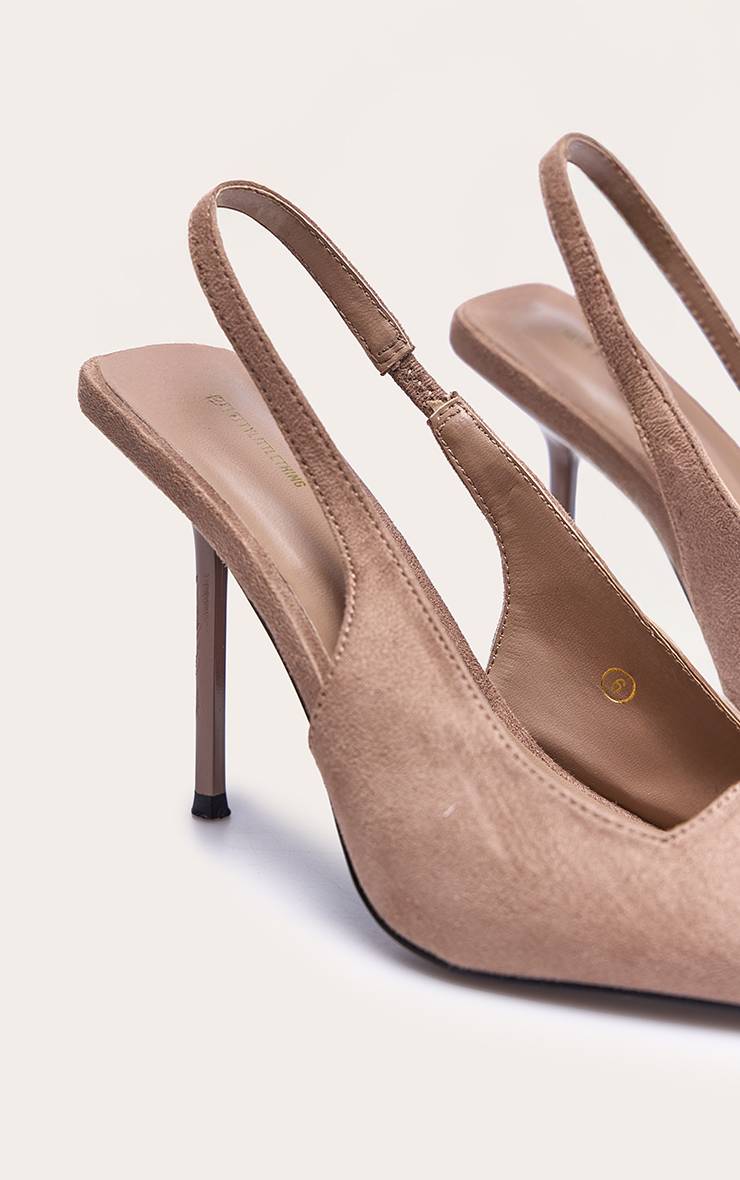 Chocolat Escarpins À Bride Arrière En Synthétique À Petit Talon