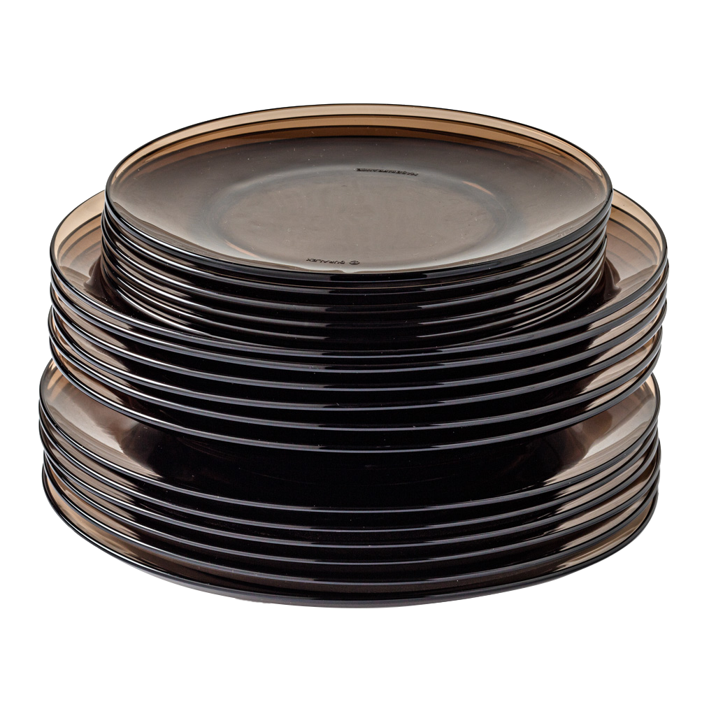 Lys - Set 18 pièces Assiettes en verre transparent