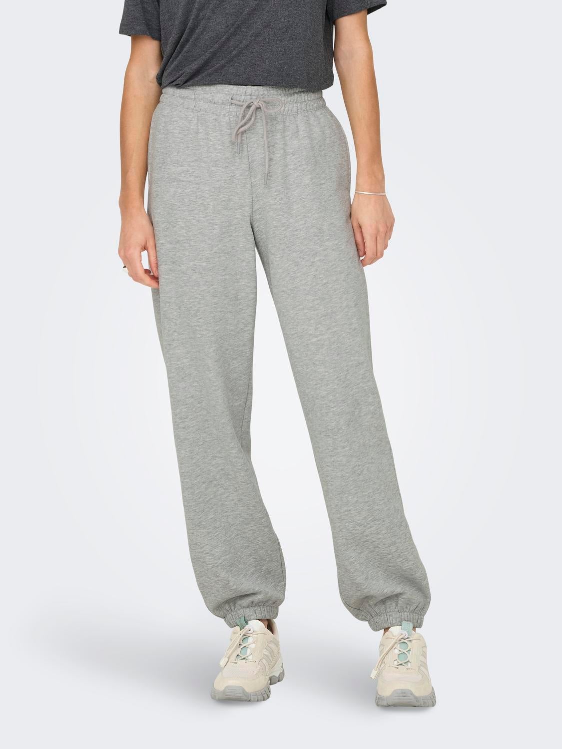 JDYSALLY Mittlere Taille Locker geschnitten Jogginghose Light Grey Melange