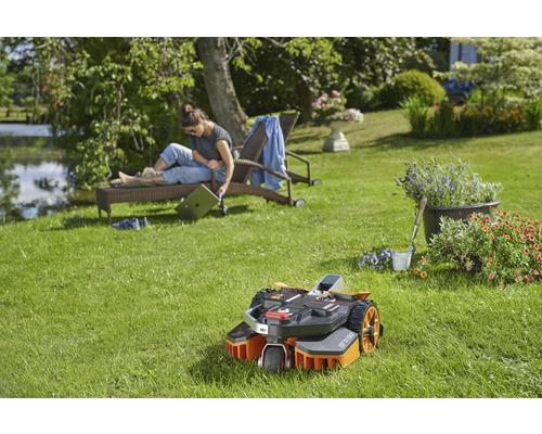 WORX 20V Landroid Vision M600 18cm/600m² accu robotmaaier met app, zonder begrenzingsdraad WR206E, inclusief 2Ah accu en laadstation