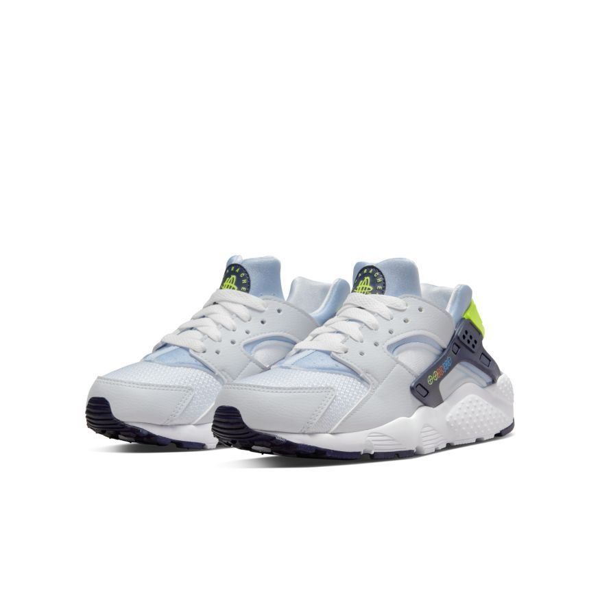Nike Chaussures Air Huarache - Blanc/Bleu/Jaune Fluo Enfant