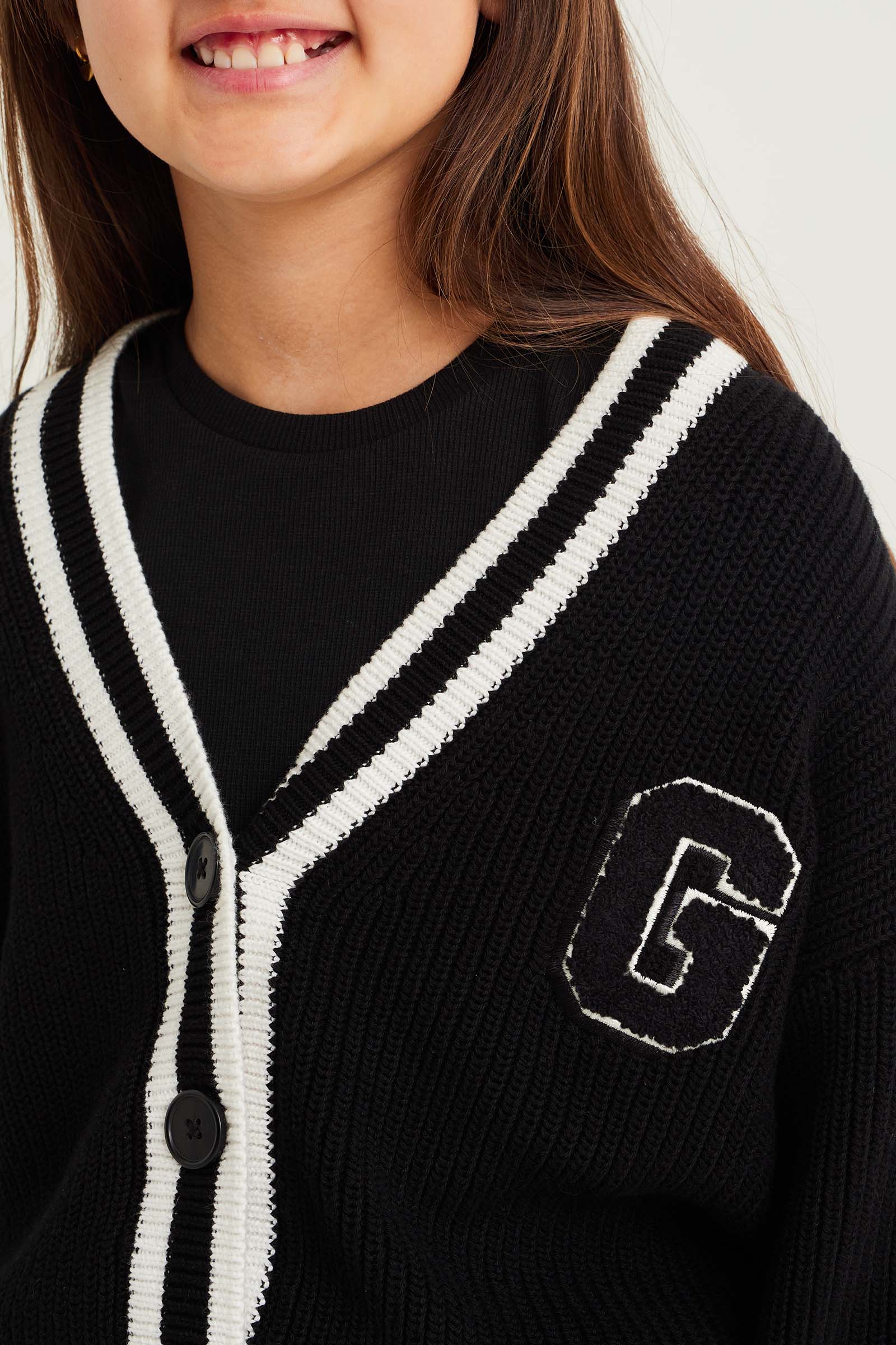 Meisjes vest met embroidery WE Fashion Zwart