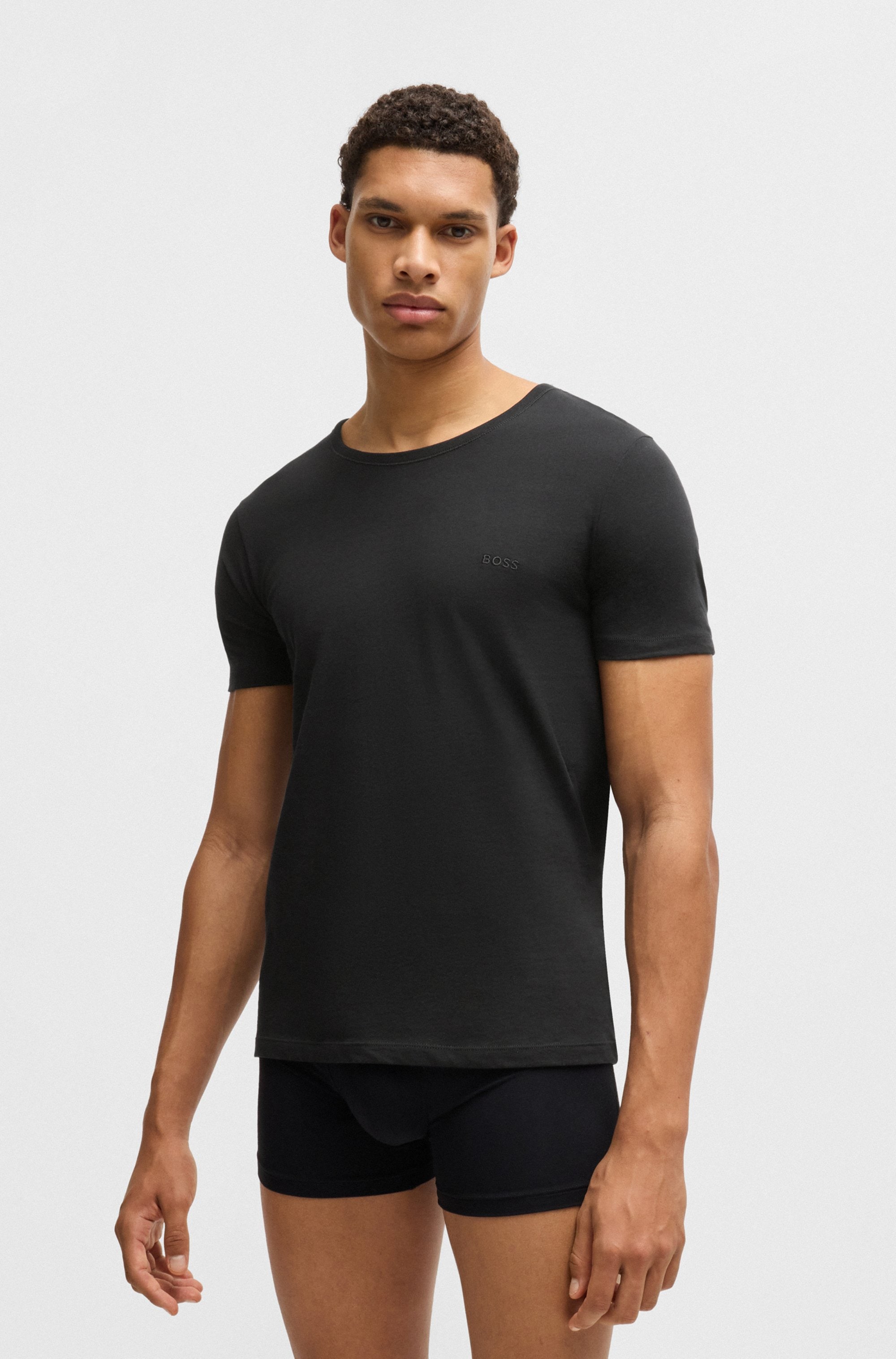 BOSS T-Shirt »Rundhals BOSS ONE«, 3 Stk. mit dezentem BOSS Logo-Print