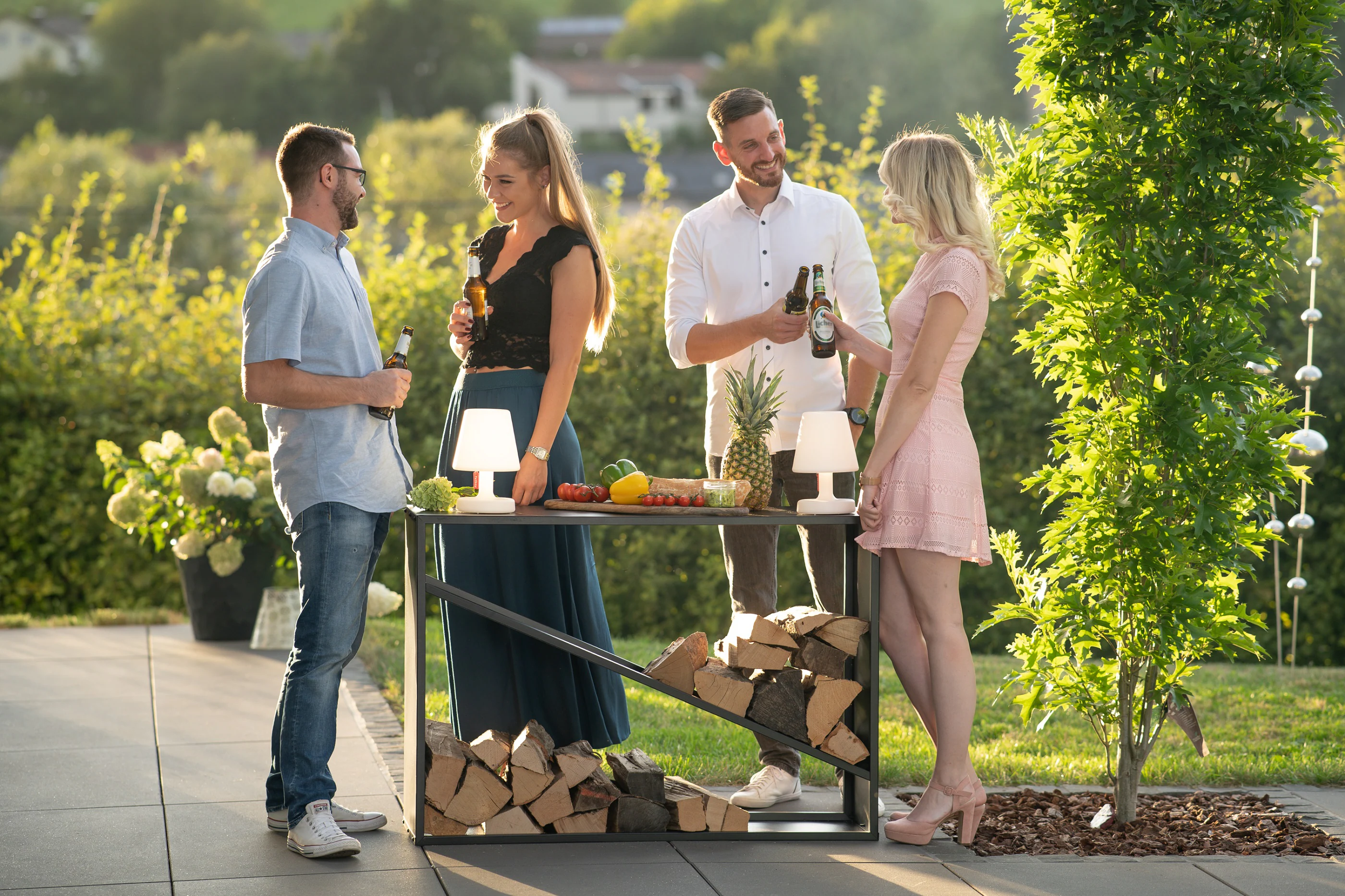Westmann Stahl Kaminholzregal Holzlager schwarz 115x35x80 cm