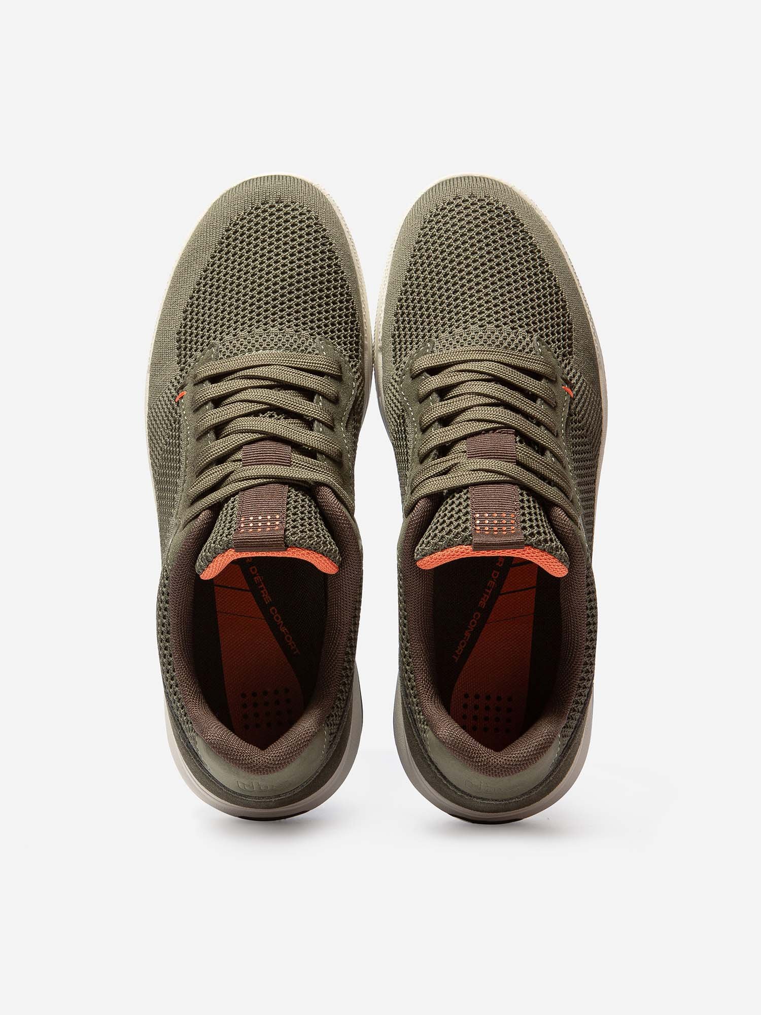 Baskets Homme Légères Textile Recyclé Kaki