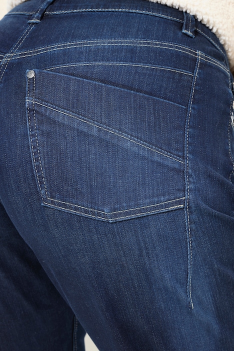 Mom-Jeans, weites Bein, Ziernieten, Komfortbund