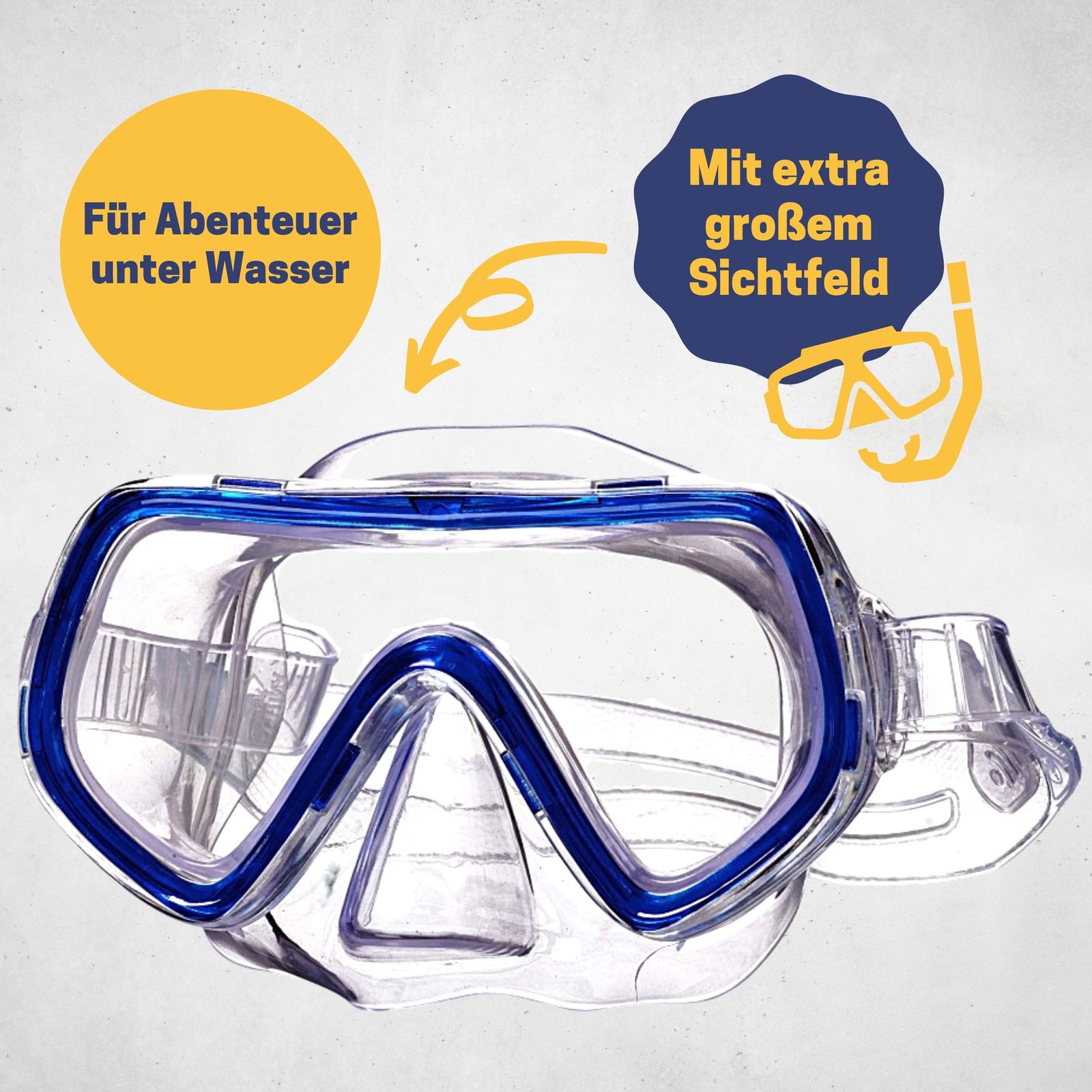 Best Sporting Tauchmaske Piranha I Kinder Schwimmbrille mit extra großes Sichtfeld I Kleine Tauchbrille mit Kopfband, bis zu 44 cm verstellbar I Salzwasserresistentes Kopfband