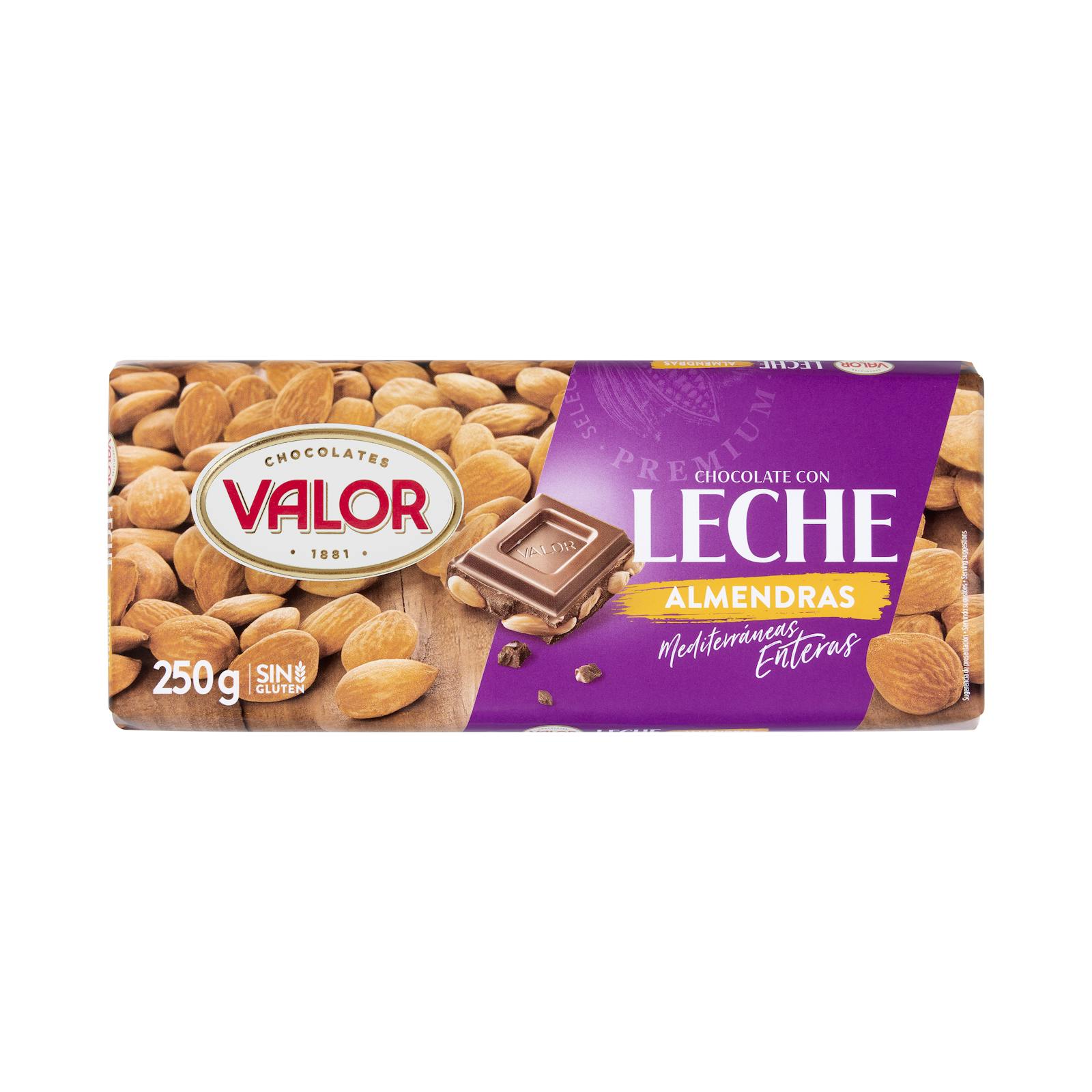 Chocolat au lait Valor aux amandes entières