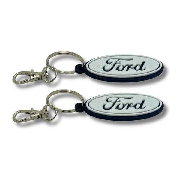 2x Keyring Clip On & Go karabinnøkkelring for Ford