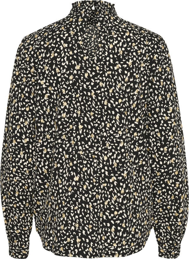 Kaffe KAmalene Blouse Black/white/gold print