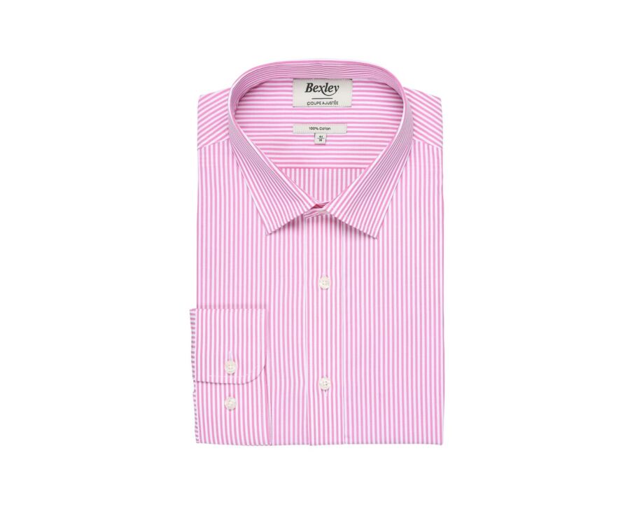 Chemise coton rayée rose et blanc - MAXIMILIEN