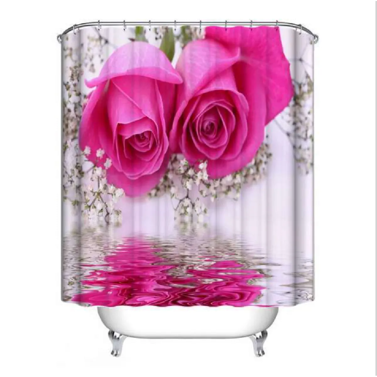 Universal Rideau de Douche Rose Imprimé Cetrieté