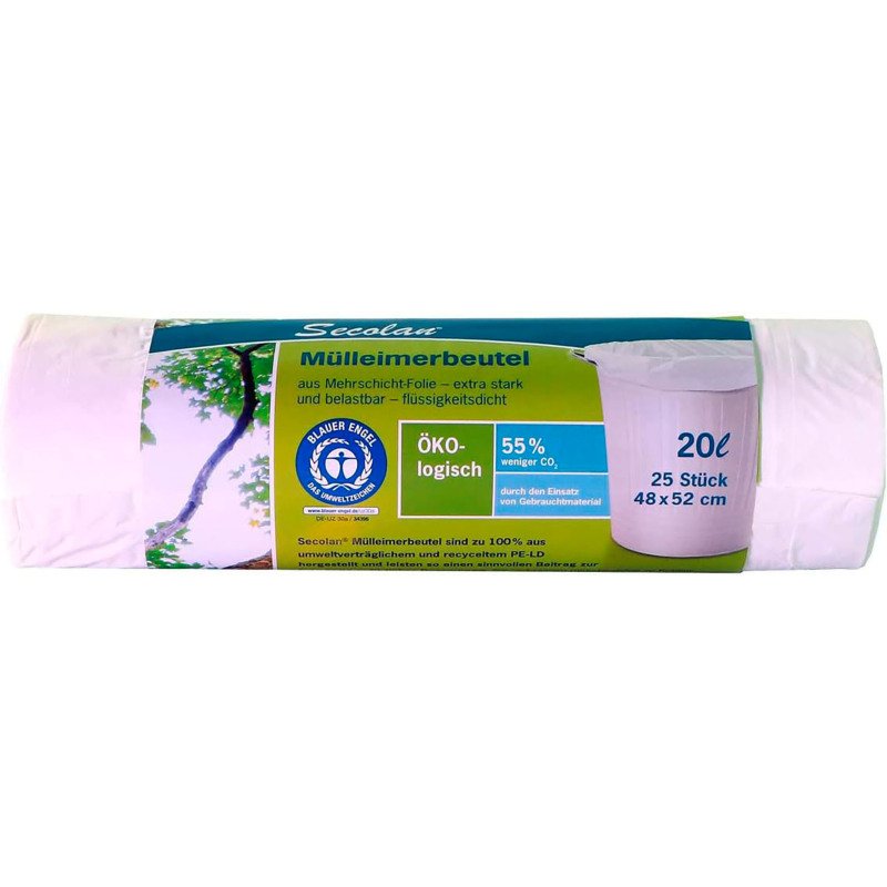 Sac poubelle sans fermeture, blanc