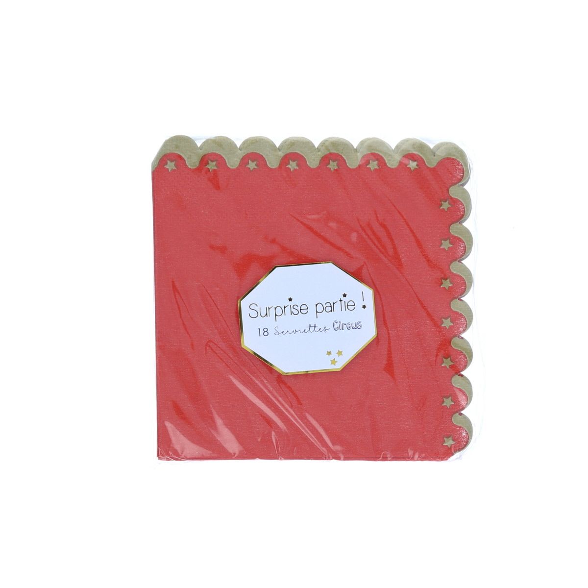 Lot de 18 serviettes rouges cirque Surprise Partie !