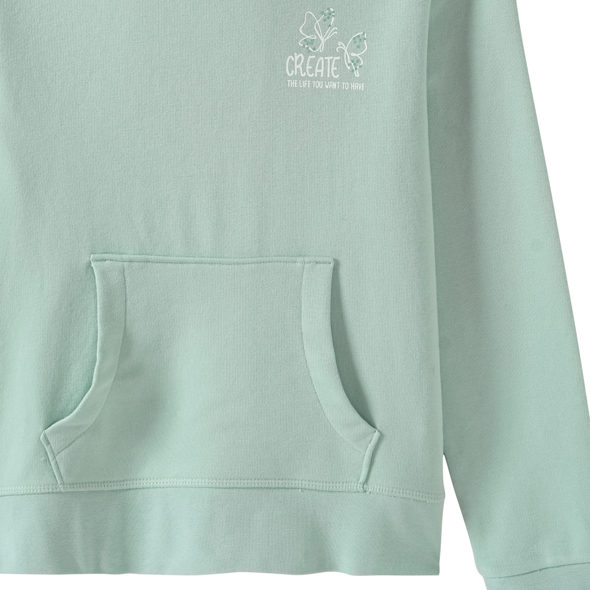Yigga Mädchen Hoodie mit Rücken-Print hellgrün