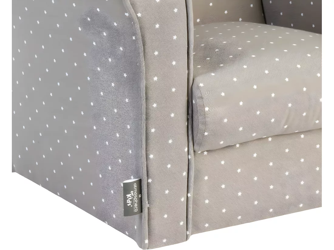 Fauteuil pour Enfant Gris Taupe déco étoile