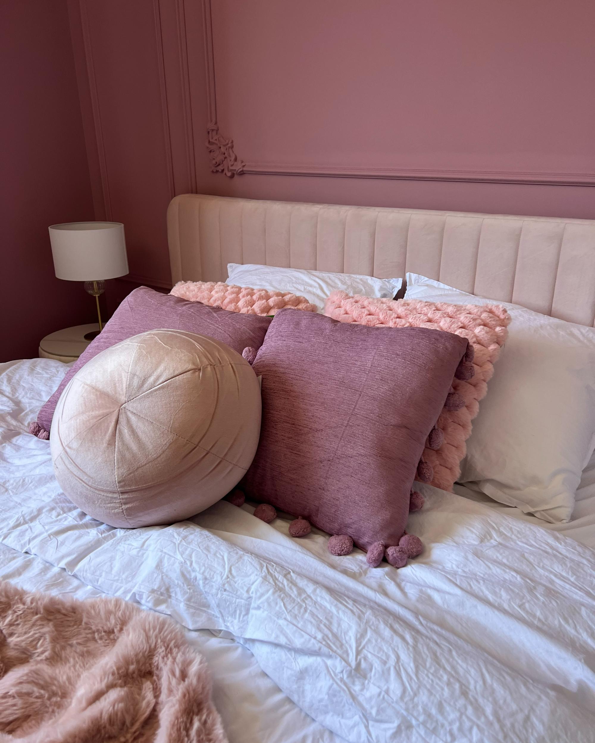 Set van 2 sierkussens JASMINE 45 x 45 cm Roze effen