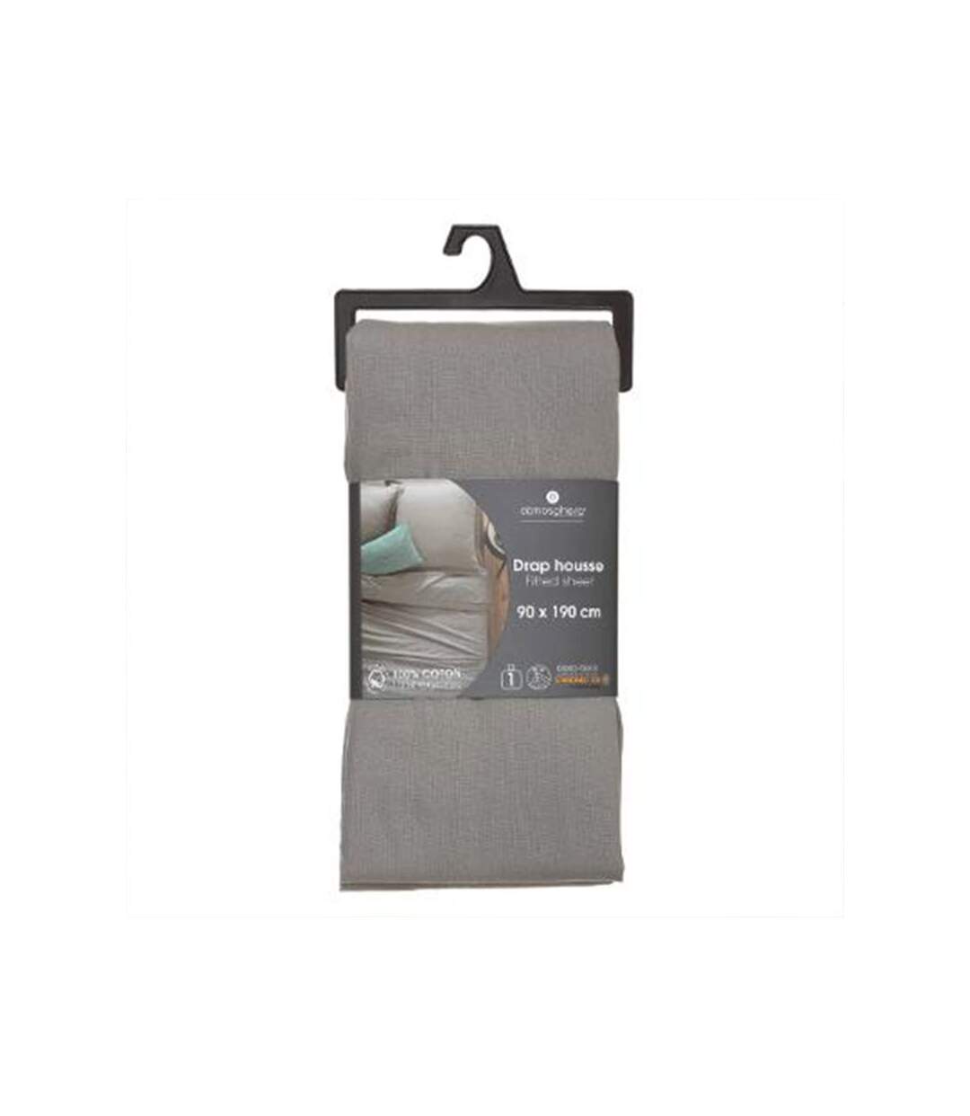 Drap Housse Intérieur 90x190cm Gris