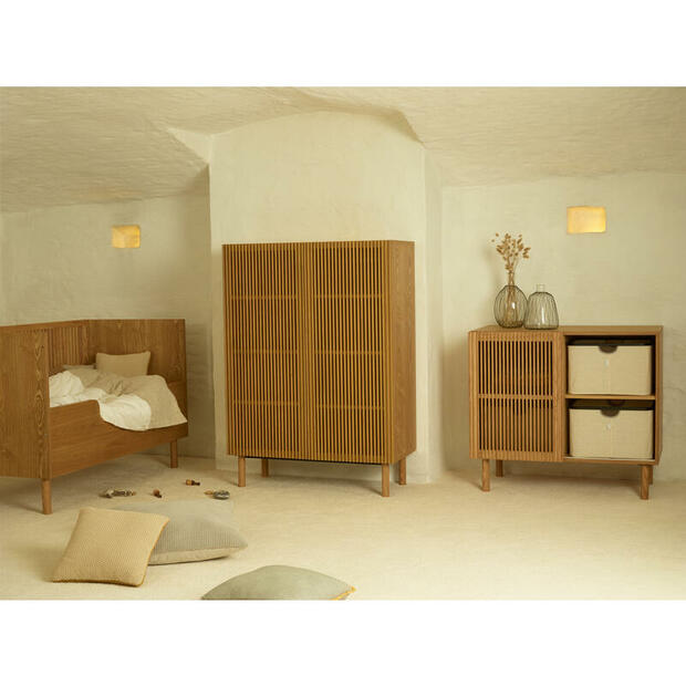 Chambre TRIO Lit 70x140 Commode Armoire HAI NO KI - QUAX