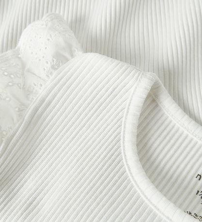 Name It T-Shirt - Rib - NmfHalina - Bright White m. Spitze