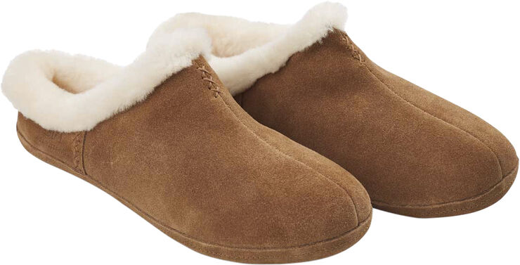 NATURES Collection Cozy Slipper, Suede/Lambskin Chestnut Brun