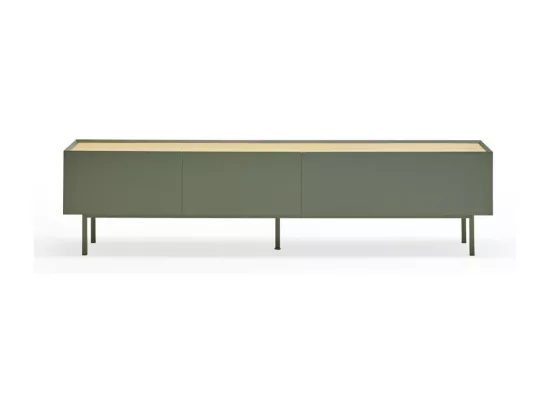 Arista - Meuble TV en bois 1 porte 2 tiroirs L180cm : Couleur - Vert amande